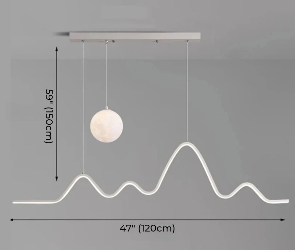 Forma Minimalist Arc LED Pendant Light with One Globe