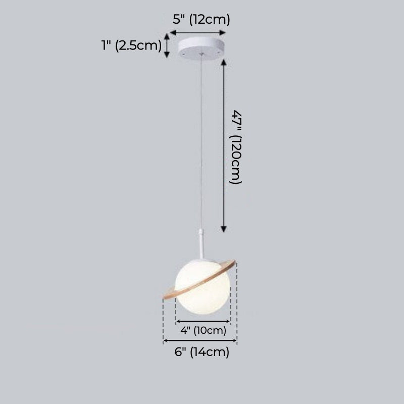 Nordic Planet Wood Pendant Light