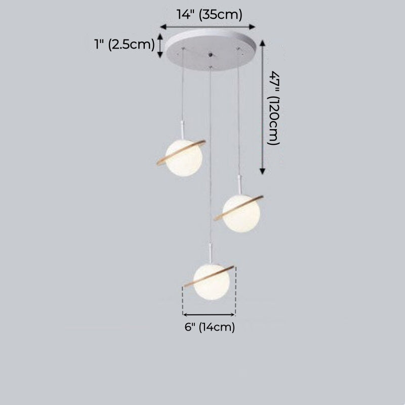 Nordic Planet Wood Pendant Light