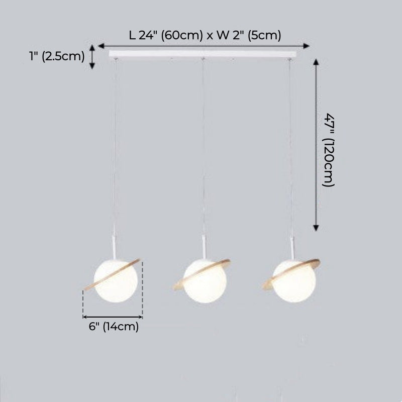 Nordic Planet Wood Pendant Light