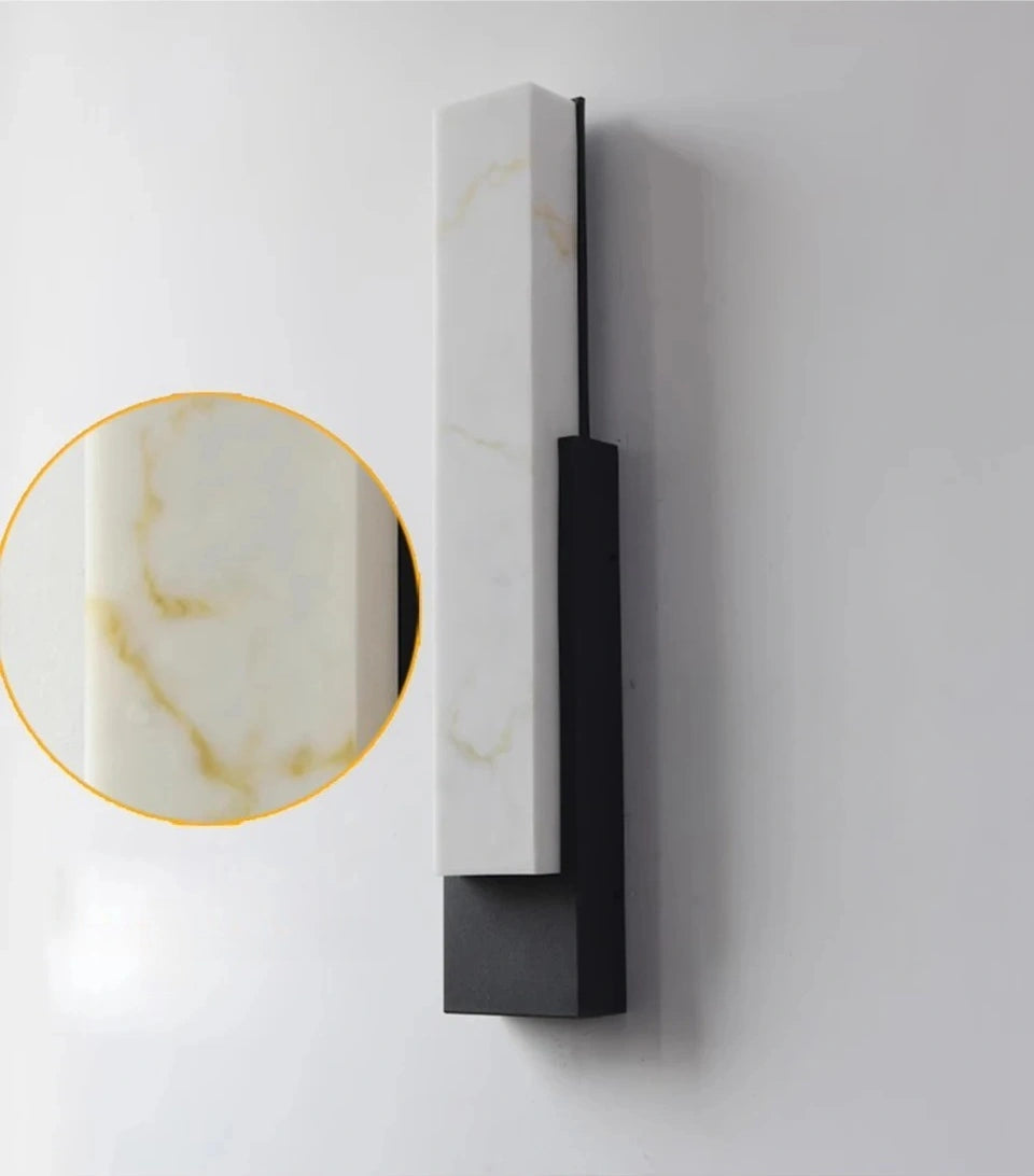 Outdoor Minimalist Alabaster LED Wall Sconce, Waterproof