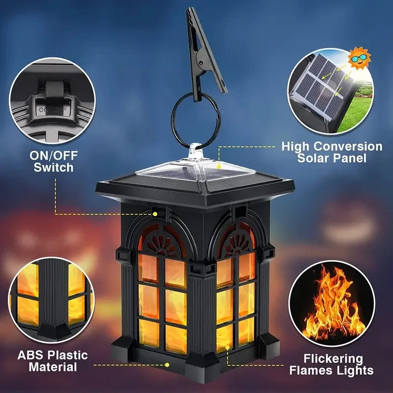 Windsor Flickering Flame Solar Hanging Lantern