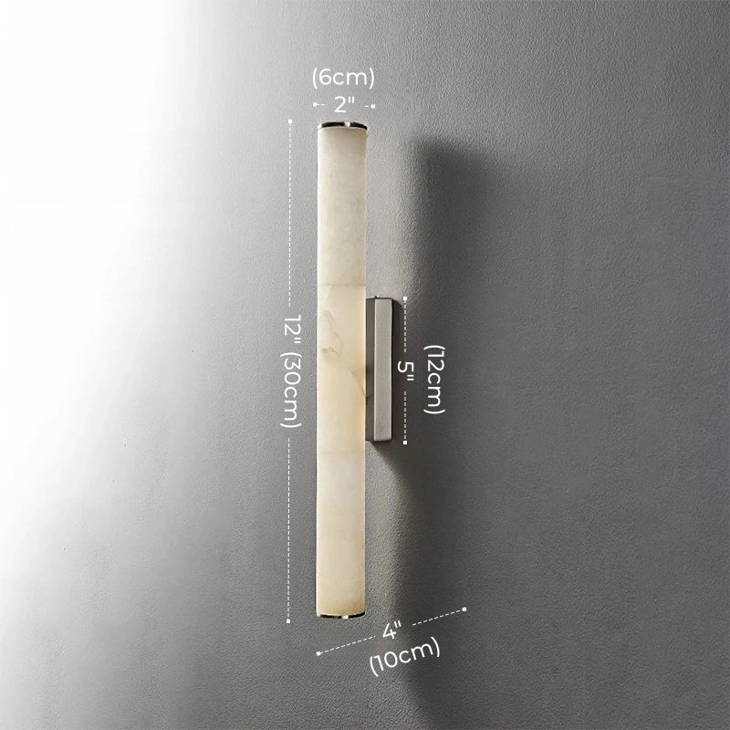 Daphne Laurel Tube Alabaster Wall Sconce