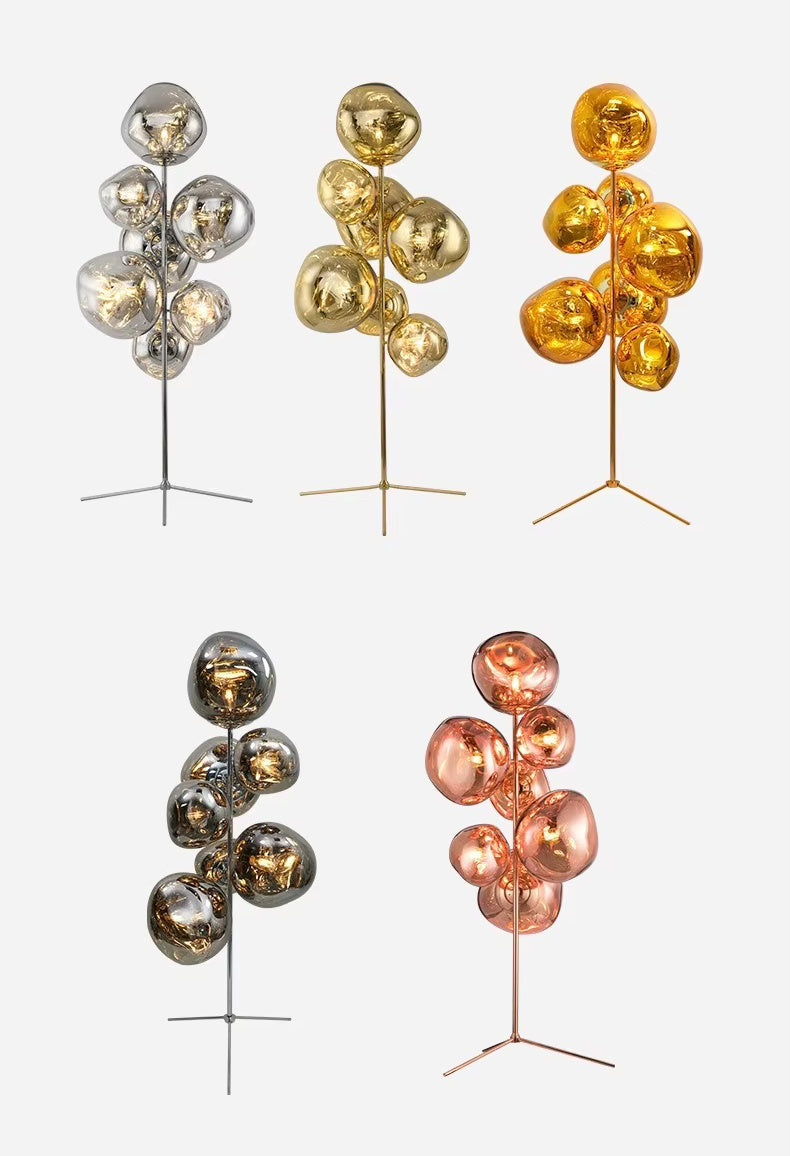 Tambora Lava Floor Lamp with Low-Profile Tripod Base