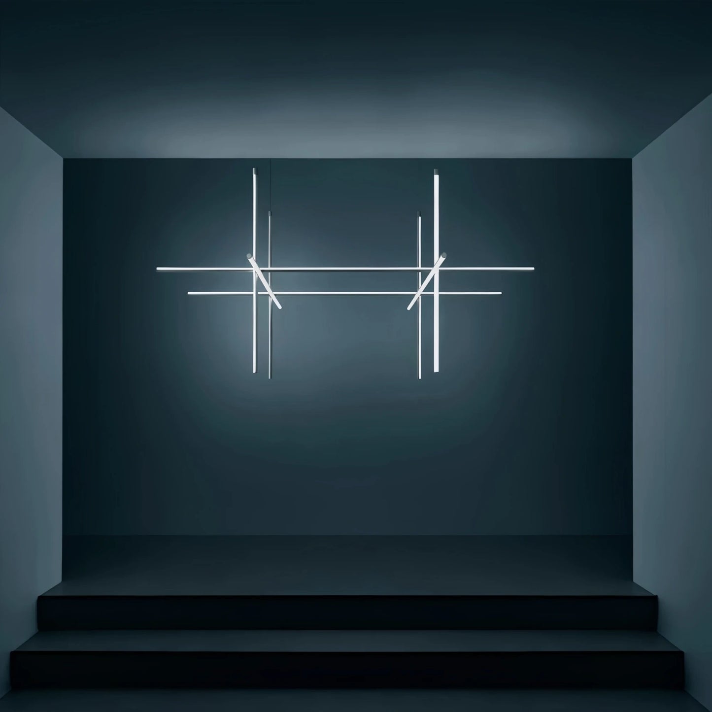 Minimalist Modular Aluminum Tube LED Chandelier