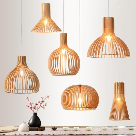 Cone Villa Ubud Wood Pendant Light