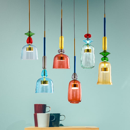 Olivia Multil-Color Candy Glass LED Pendant Light