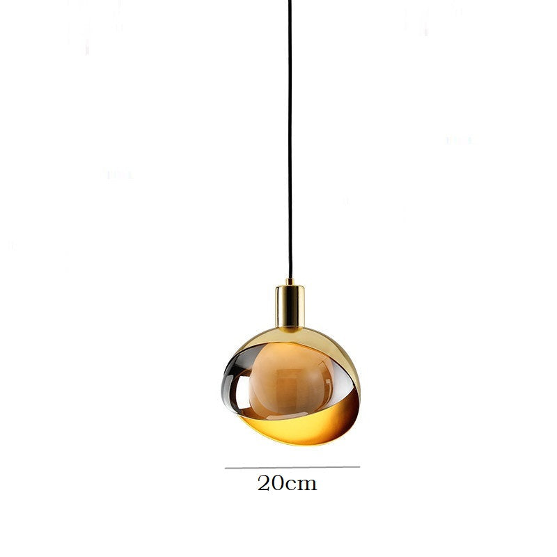 Modern Gold Glass Drop Light