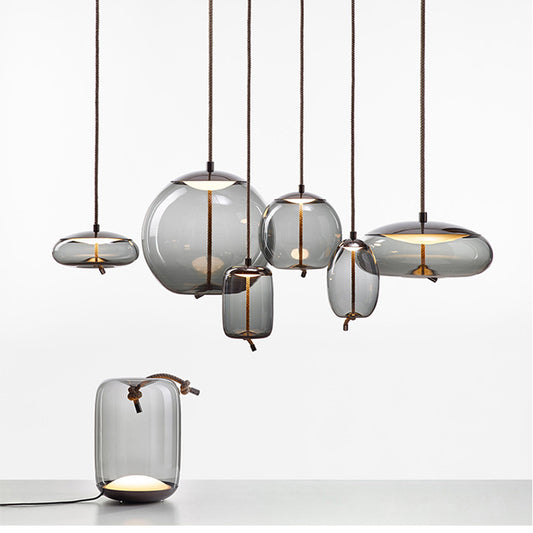 Mid-Century Glass LED Pendant Light