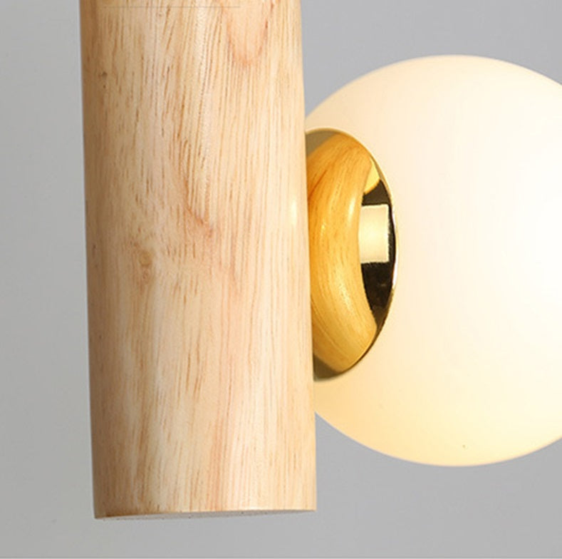 Nordic Cute Wood Glass Pendant Lights