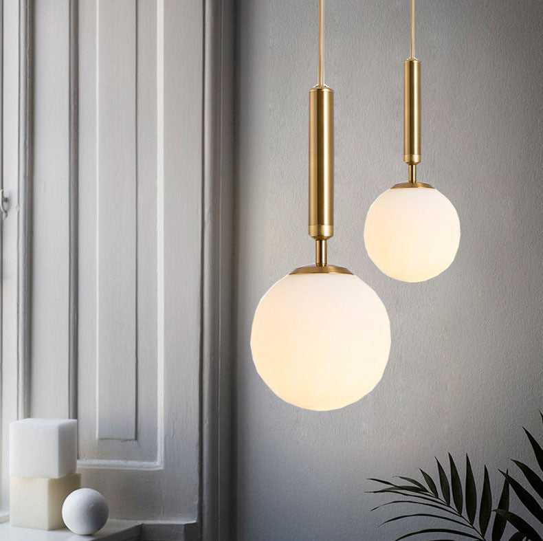 Single Frosted Globe Pendant Light Gold – GabyBerg Design