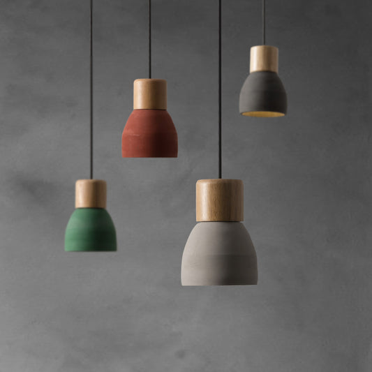Nessa Wood Concrete Multicolored Pendant Light