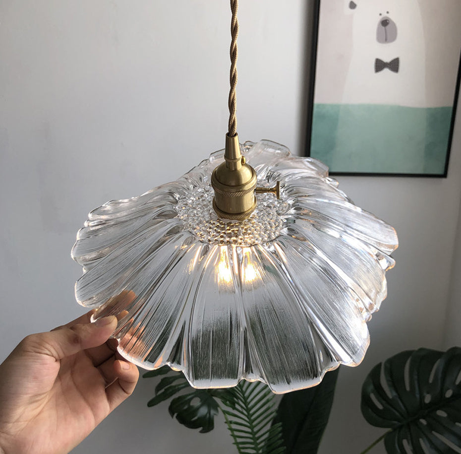 Japanese Water Lily Glass Pendant Light