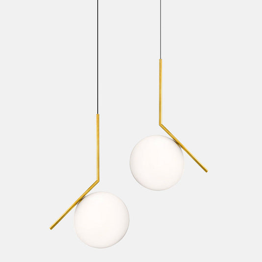 Sloped Globe Glass Table Lamp