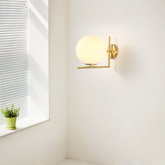 Sloped Globe Glass Wall Lamp