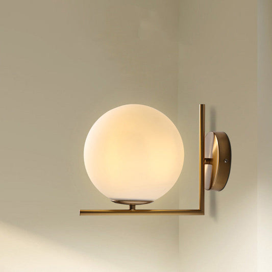 Sloped Globe Glass Wall Lamp