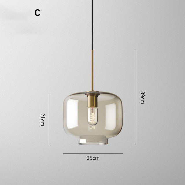 Transitional Modern Glass Pendant Light