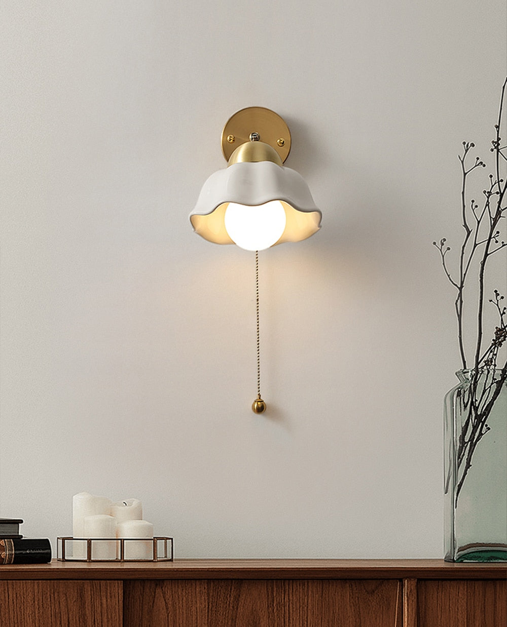 Alice Ceramic Wall Light with Switch