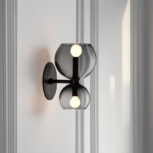 Nordic Luxury Smoky Glass Wall Lamp