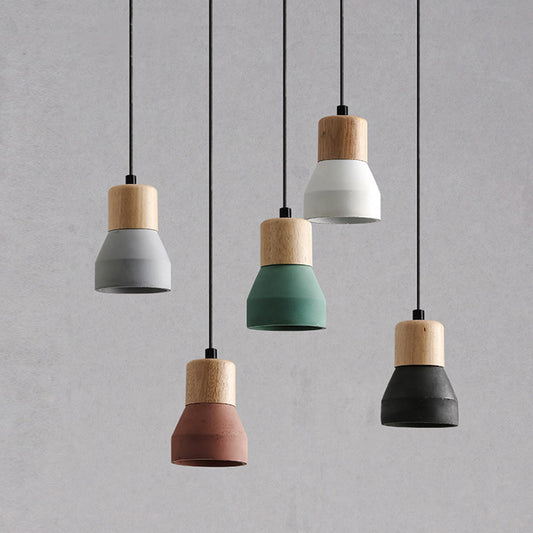 Nessa Wood Concrete Multicolored Pendant Light