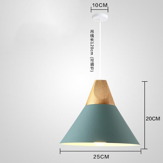 Nordic Macaron Wood Cone Pendant Light
