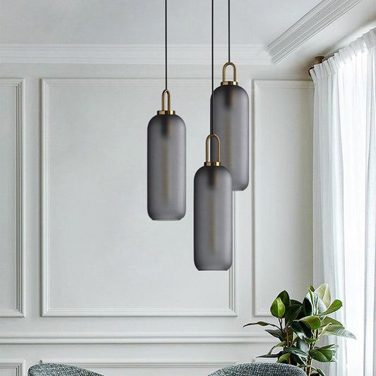 Luxury Penthouse Frosted Pendant Light Grey