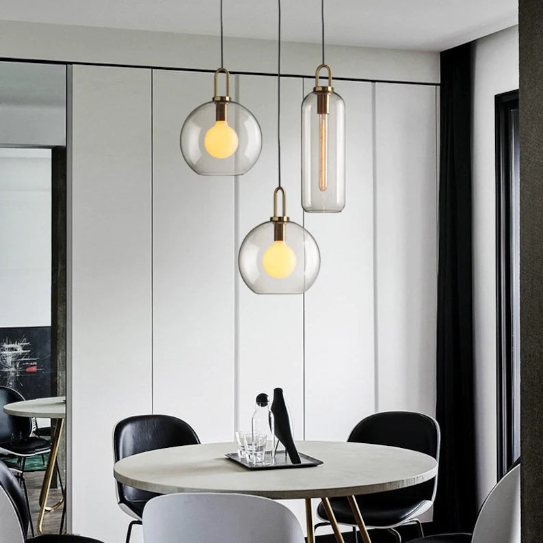 Luxury Penthouse Frosted Pendant Light Grey