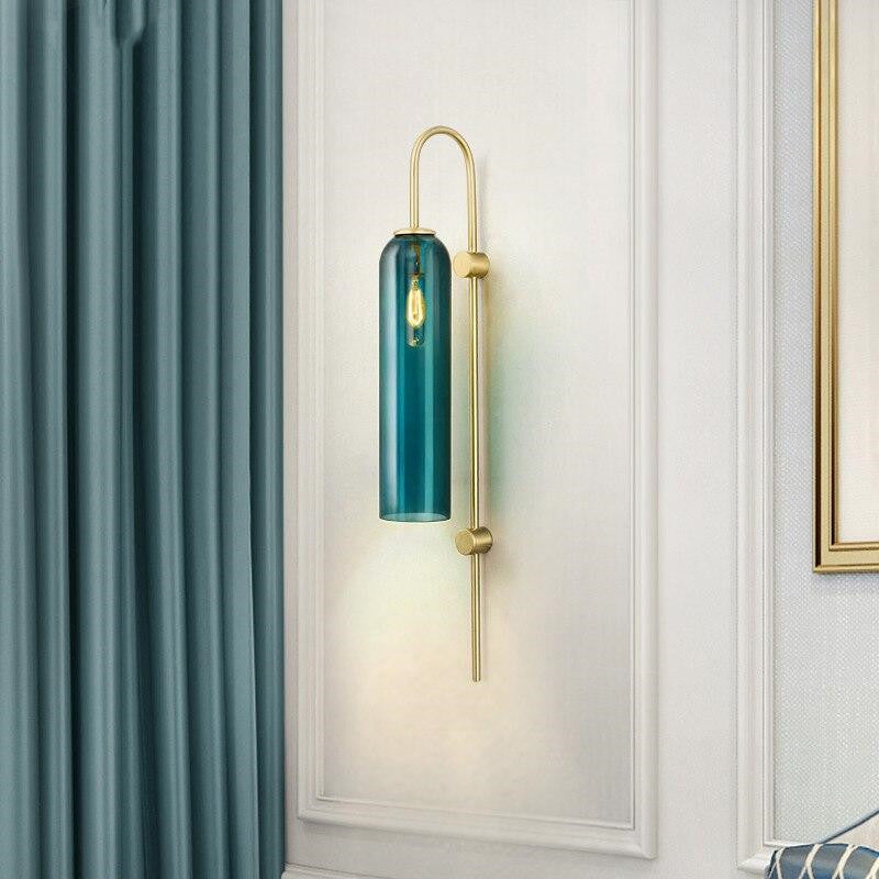 Nordic Green Tube Glass Wall Lamp