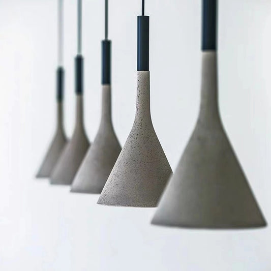 Nessa Concrete Gray Cone Pendant Light