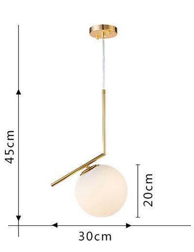 Sloped Globe Glass Table Lamp