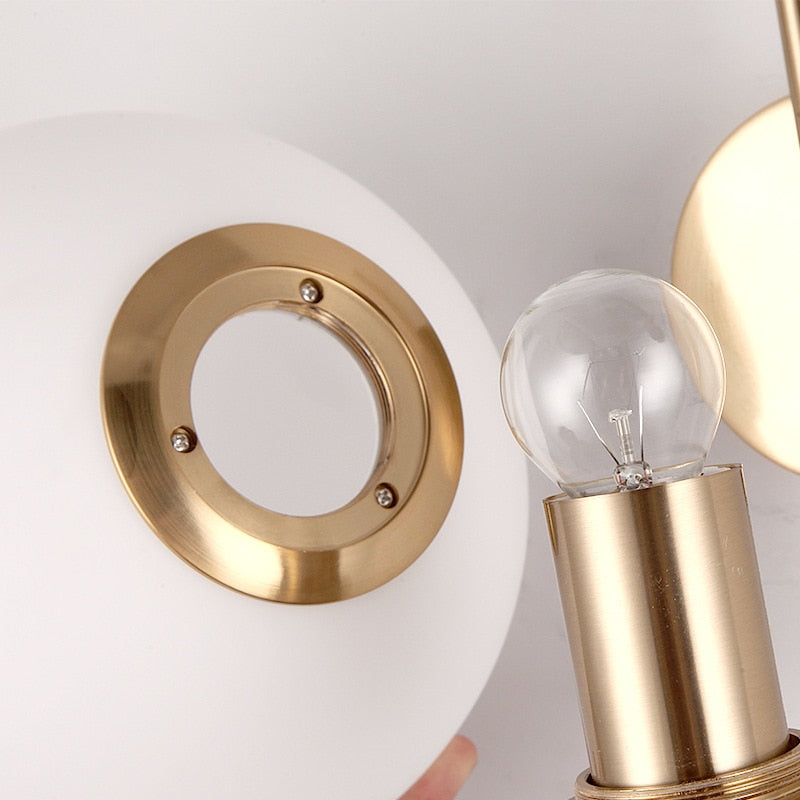 Sloped Globe Glass Wall Lamp