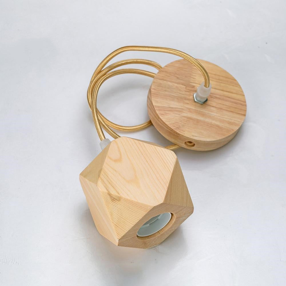 Wood Diamond Square Oval Shape Pendant Light