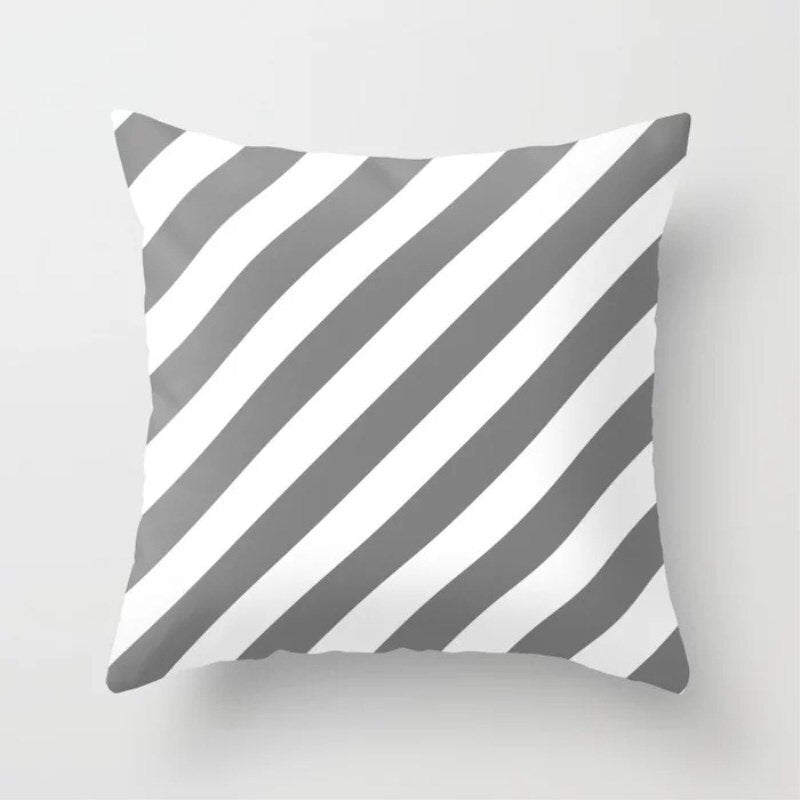 Grayscale Triangle Throw Pillow Case