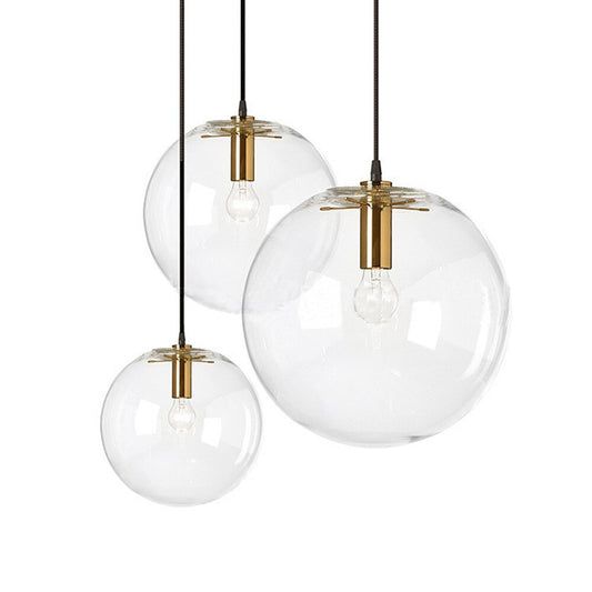 Clear Glass Globe Pendant Light
