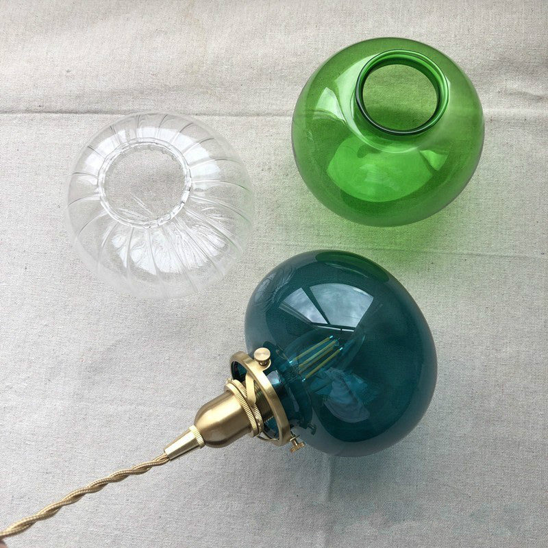 Retro Bubble Glass Pendant Light Blue Green