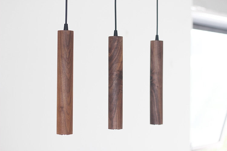 Nordic Black Walnut Wood Pendant Light