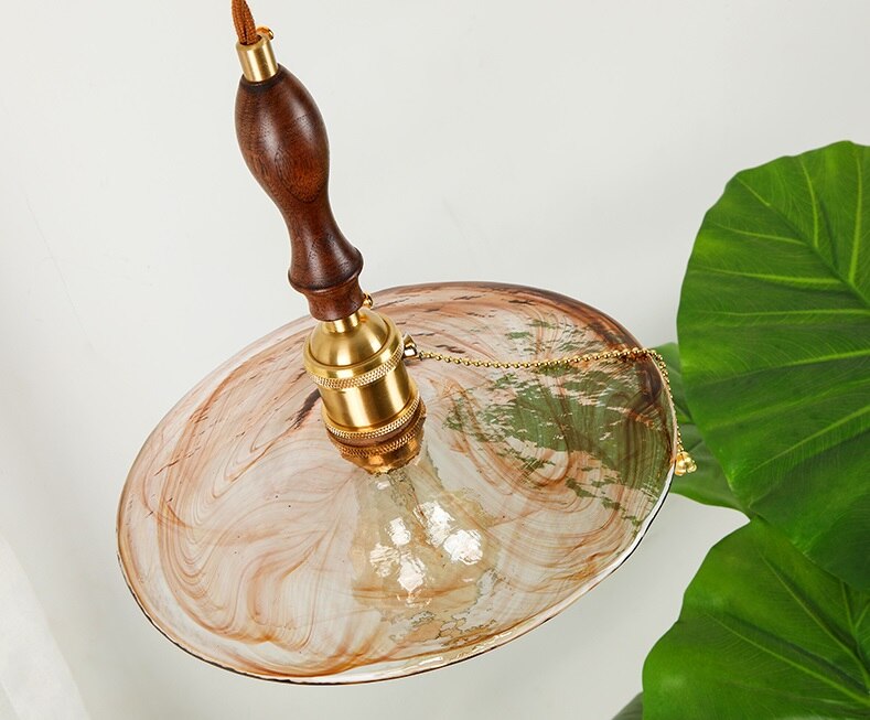 Retro Champagne Dome Glass Pendant Light