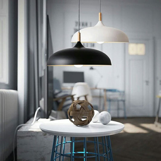 Minimalist Wood Plate Pendant Light