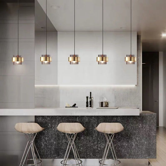 Modern Gray Glass Pendant Light