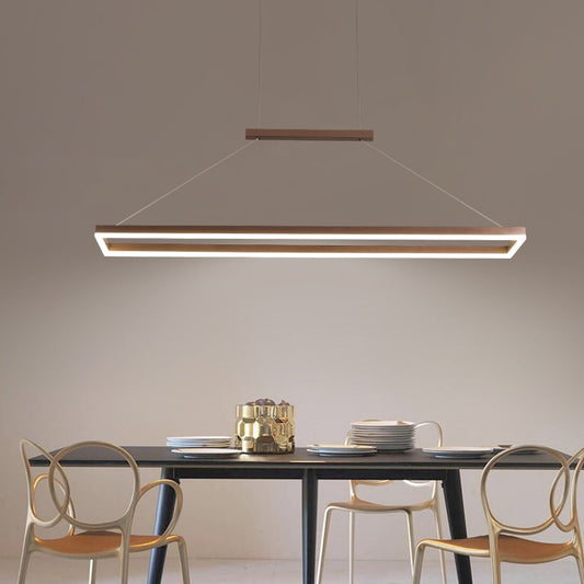 Gold Rectangle Metal Kitchen Island Chandelier