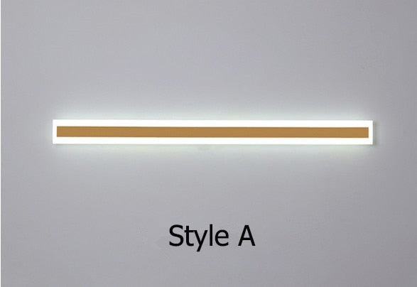 Modern 120cm Long LED Wall Light, Gold Black