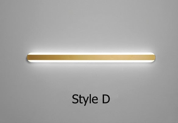 Modern 120cm Long LED Wall Light, Gold Black
