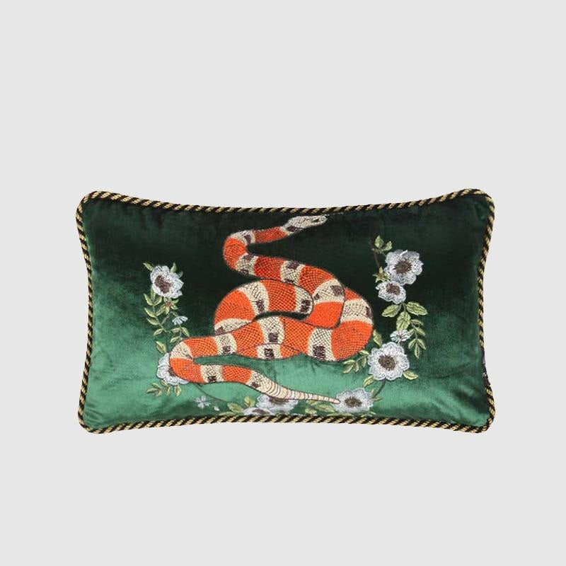 Animal Snake Velvet Throw Pillow Case, 30x50cm