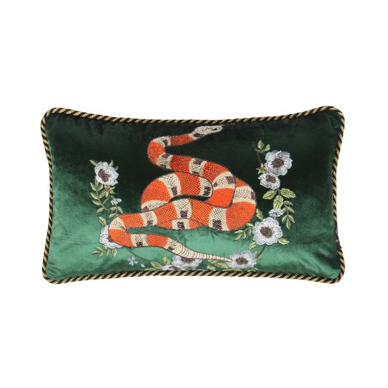 Animal Snake Velvet Throw Pillow Case, 30x50cm