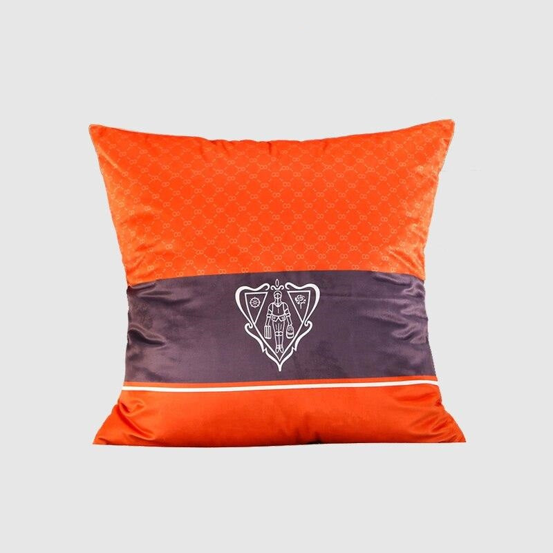Orange Knight Carriage Velvet Throw Pillow Case