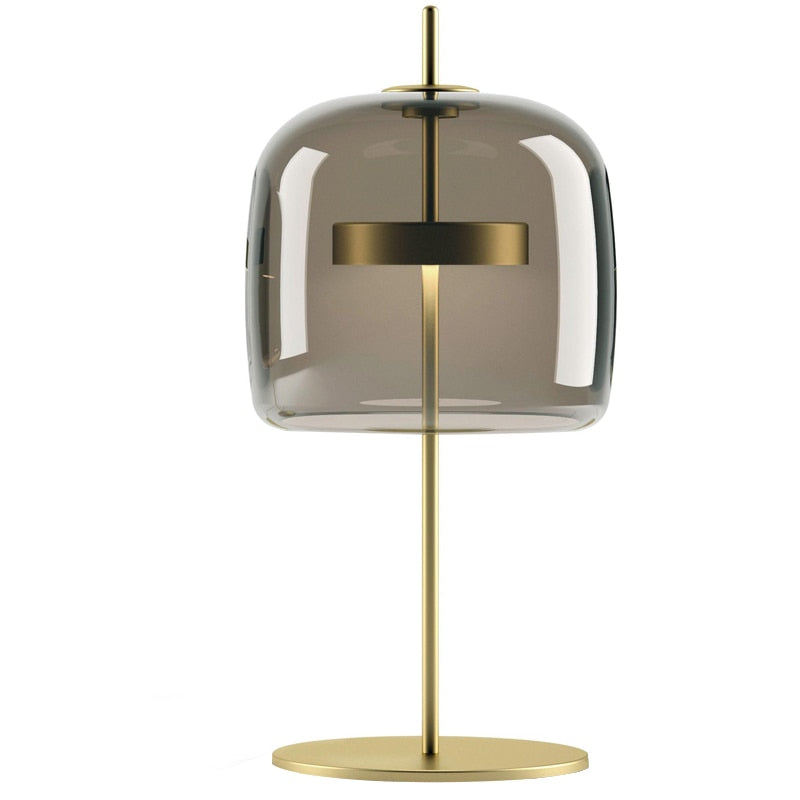 Mid-Century Coffee Glass LED Table Lamp