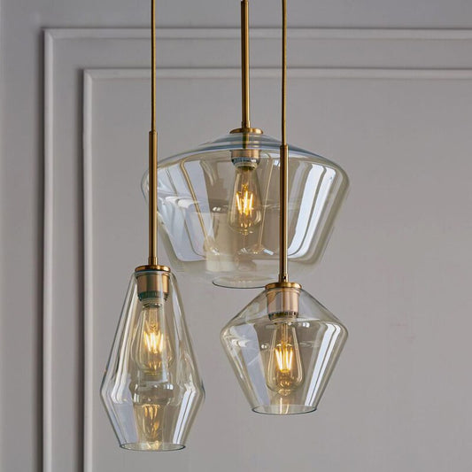 Modern Minimalist Amber Glass Pendant Light