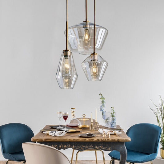 Modern Minimalist Amber Glass Pendant Light