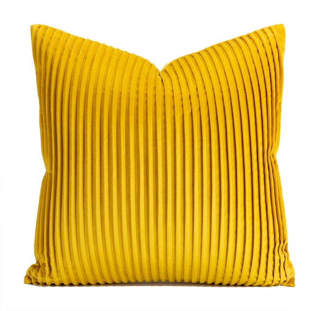 Modern Striped Throw Pillow Case, Lemon Yellow