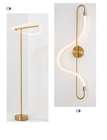 Twisted LED Minimalist Chandelier, Gold – GabyBerg Design